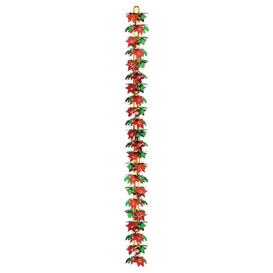Michaels, Beistle 9ft. Poinsettia & Holly Garland Column – Category: Streamers & Garland